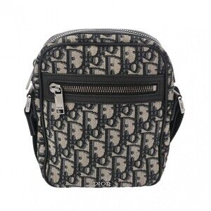 Christian Dior Oblique Messenger Navy Blue Beige Jacquard Shoulder Bag